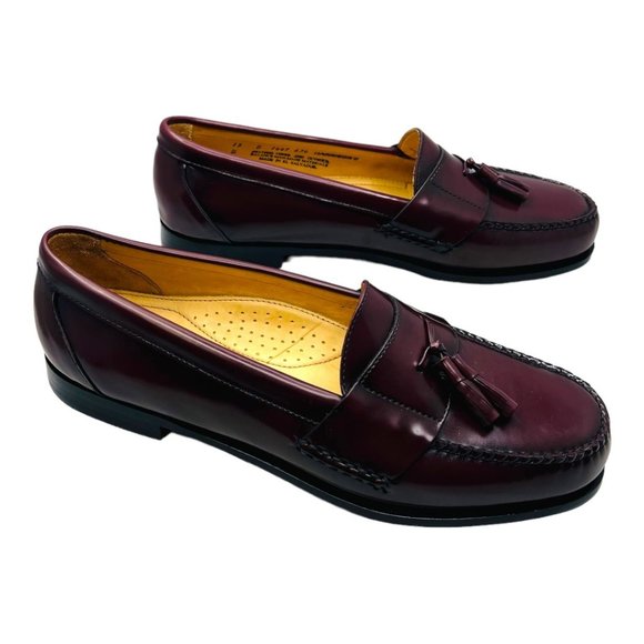 Bass  Men's Leather Harrison II Tasseled Loafers Burgundy Size 13D NWOB - Picture 3 of 9